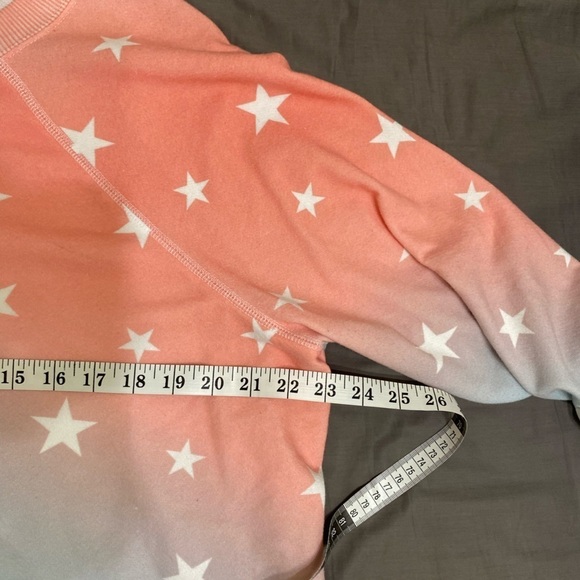 Wild fox star crewneck sweatshirt faded ombré pastel slouchy oversized cozy L - Picture 10 of 15
